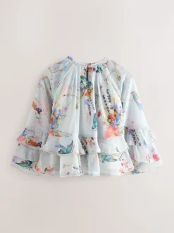 Baker by Ted Baker Mint Green All Over Printed Chiffon Blouse