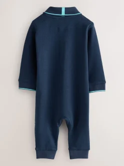 Baker by Ted Baker Navy Long Sleeve Graphic Romper
