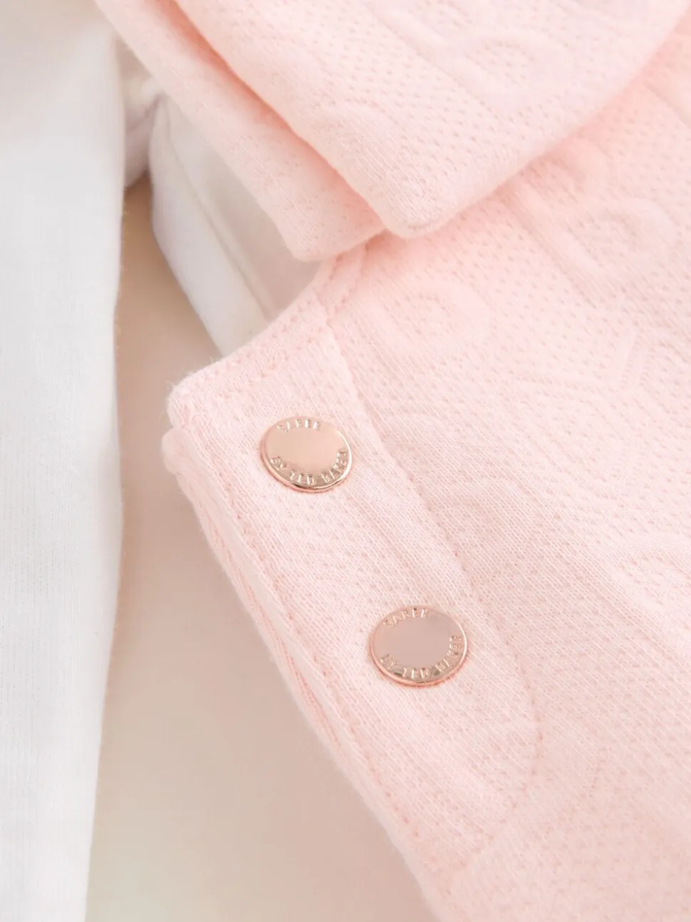 Baker by Ted Baker Pink Jacquard Bow Dungarees & T-Shirt Set