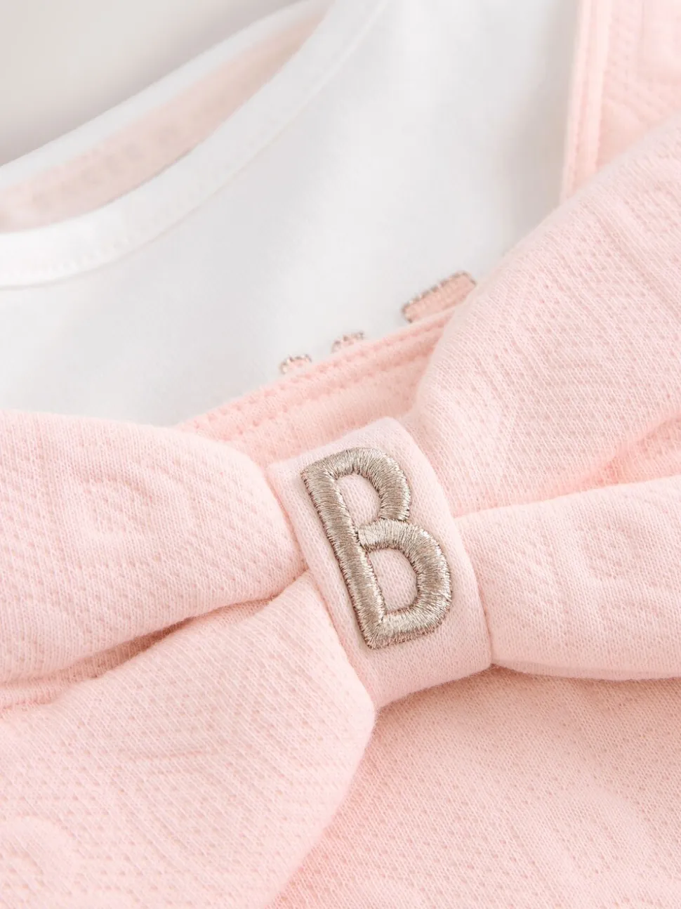 Baker by Ted Baker Pink Jacquard Bow Dungarees & T-Shirt Set