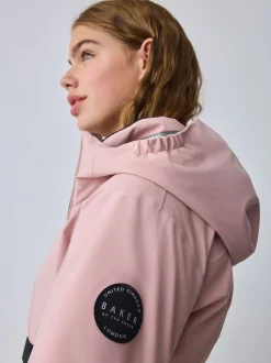 Baker by Ted Baker Pink Waterproof Belted Padded Ski Jacket