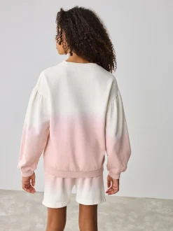 Baker by Ted Baker Pink/Lilac 2 Piece Ombre Sweatshirt & Shorts Set