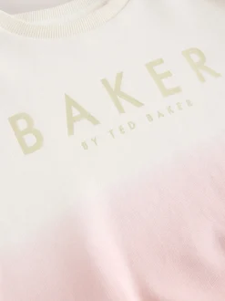 Baker by Ted Baker Pink/Lilac 2 Piece Ombre Sweatshirt & Shorts Set