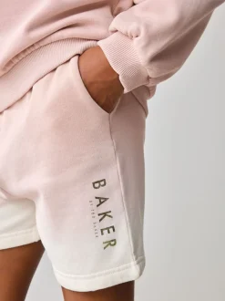 Baker by Ted Baker Pink/Lilac 2 Piece Ombre Sweatshirt & Shorts Set