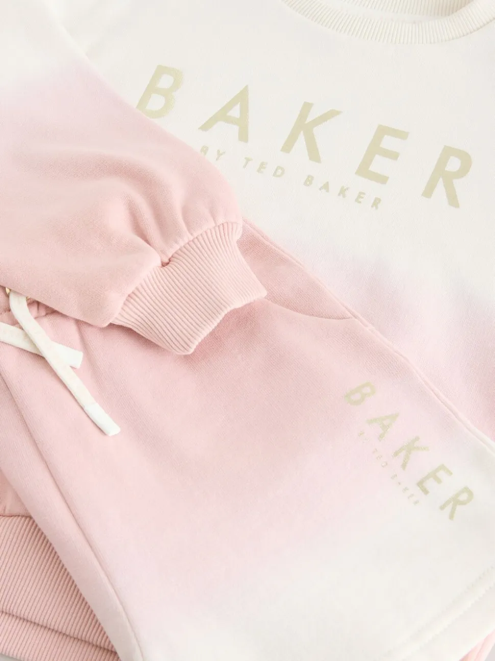 Baker by Ted Baker Pink/Lilac 2 Piece Ombre Sweatshirt & Shorts Set