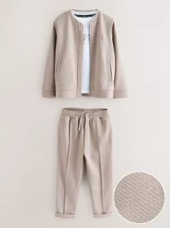 Baker by Ted Baker Textured Stone Jacket T-Shirt and Trousers Set