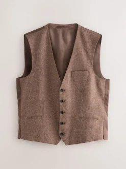 Baksteenkleur - Gilet van linnenmix
