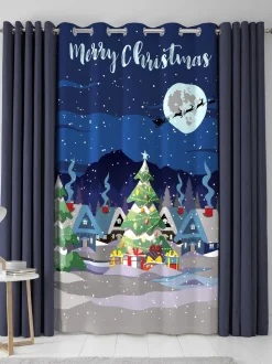 Bedlam Glow Kerstmis oogjesgordijn met enkel paneel