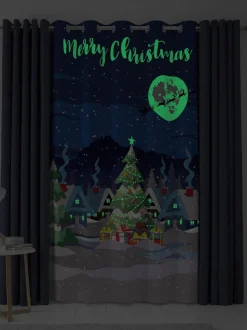 Bedlam Glow Kerstmis oogjesgordijn met enkel paneel