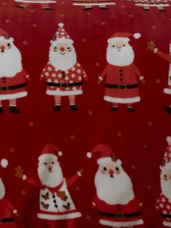 Bedlam pluche fleece kerstdekbedovertrekset met vrolijke Kerstmanprint