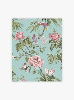 Behang met vogels en bloemen