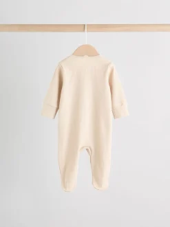 Beige - Verpakking van 3 babypyjama's met tweewegrits (0-2jr)