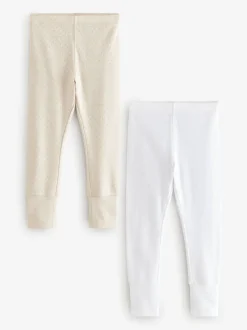 Beigebruin/wit - Thermische leggings (2-16jaar)