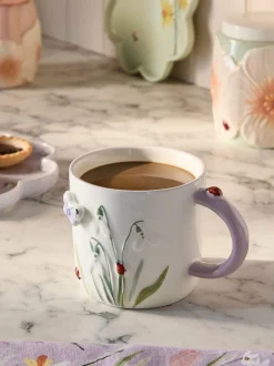 Beker met bloemen en wilde dieren