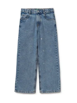 Benetton Blue Emebellished Straight Fit Jeans