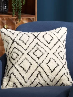 Berber kussen met minimalistisch geometrisch patroon van 50 x 50 cm