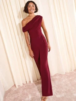 Bessenrood - Friends Like These Off The Shoulder Scuba Wide Leg Jumpsuit