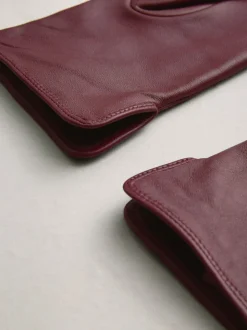 Bessenrood - Leren handschoenen