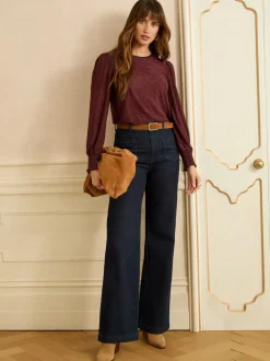 Bessenrood - Love & Roses Textured Long Sleeve Top