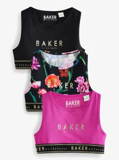 Bessenrood/zwart - Baker by Ted Baker set van 3 crop tops