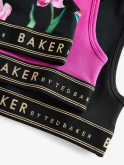 Bessenrood/zwart - Baker by Ted Baker set van 3 crop tops