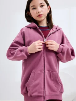 Bessenroze - Hoodie met doorlopende rits (3-16 jr)