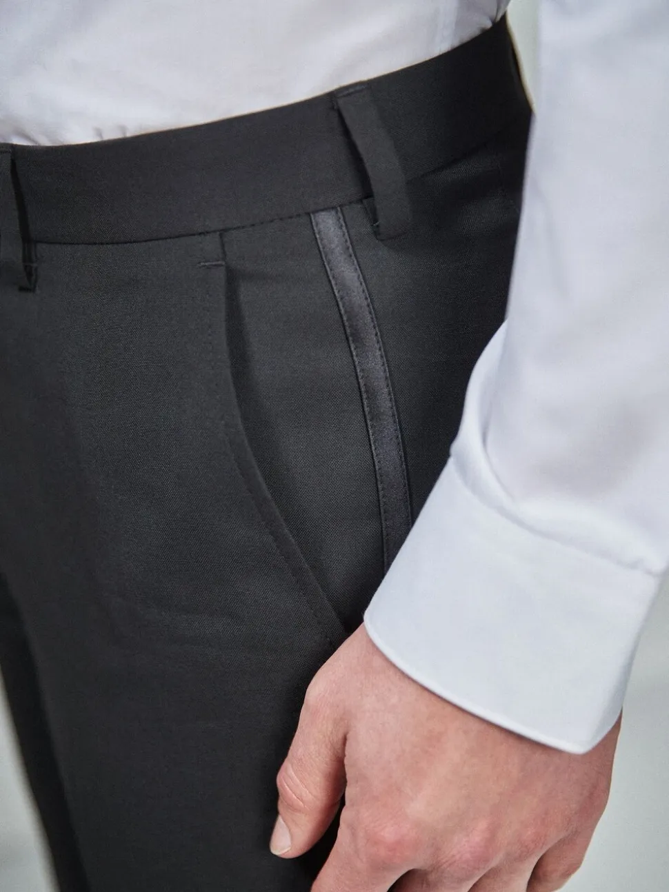 Biesdetail - Normale Pasvorm - Pantalon in smokingstijl