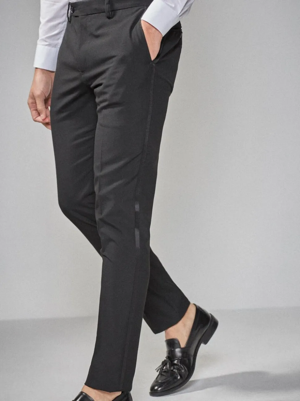 Biesdetail - Strakke Pasvorm - Pantalon in smokingstijl