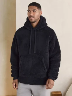 Black Chamonix Pattern - Pullover hoodie van borg