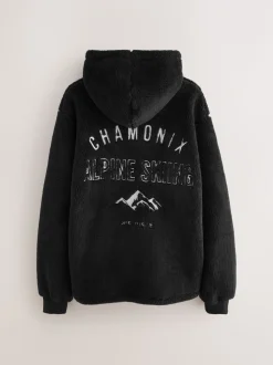 Black Chamonix Pattern - Pullover hoodie van borg
