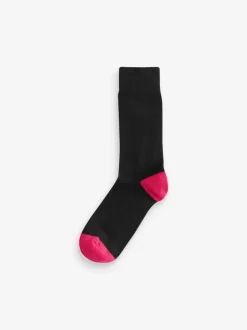 Black Heel Toe - Verpakking van 7 - Herensokken met hoog katoengehalte