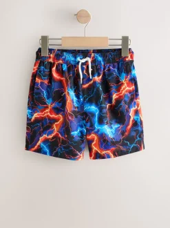 Black Lightening Bolt - Zwembroek met print (3-16jr)