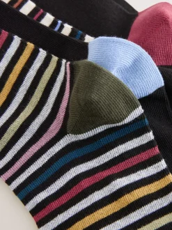 Black Striped - Verpakking van 7 - Herensokken met hoog katoengehalte
