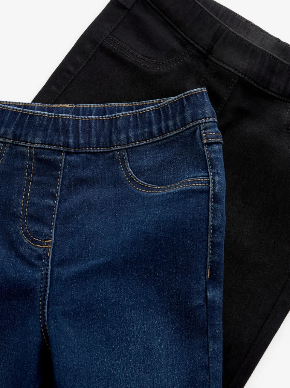 Black/Dark Denim - Set van 2 jeggings met elastische taille (3-16 jr)