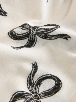 Black/Ecru bow - Set van 1 pyjama's met geweven broek (3-16jr)