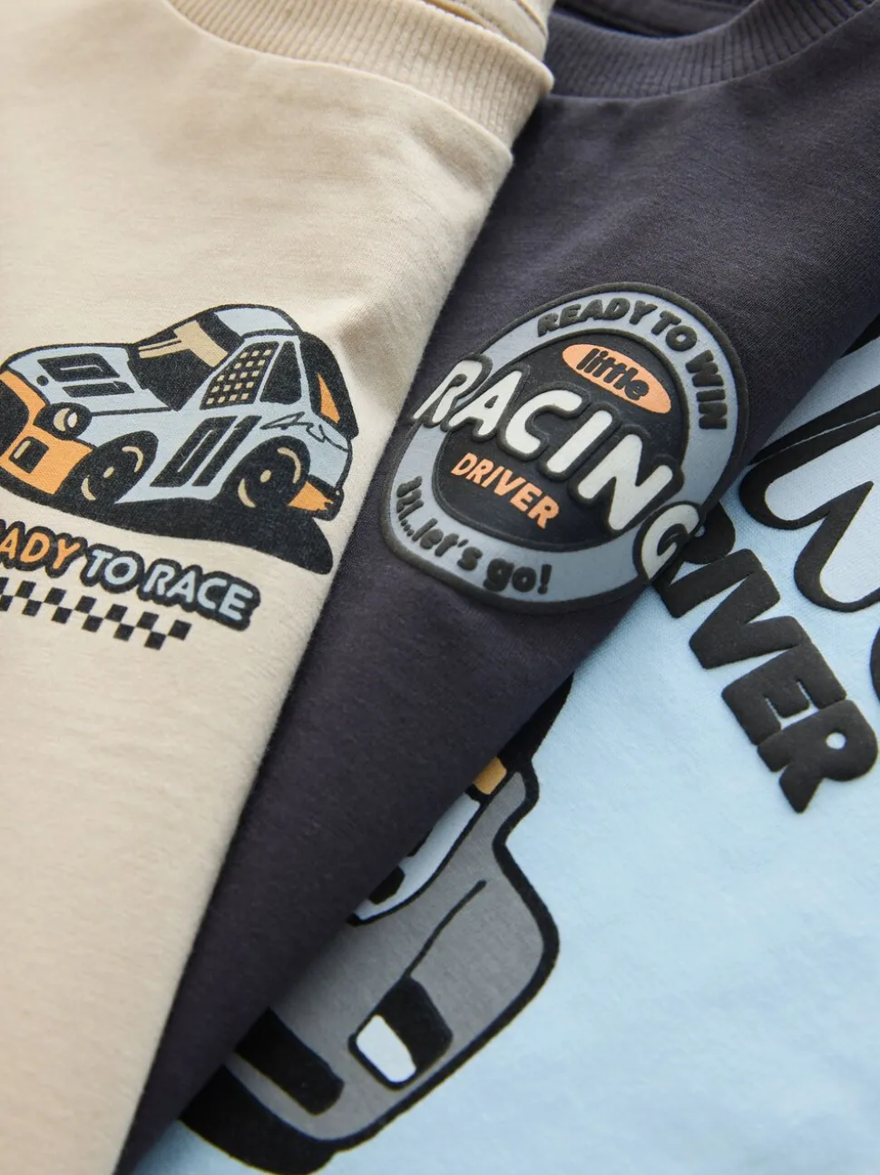 Black/Grey Race Car - Short Sleeve Graphic T-Shirts 3 Pack (3mths-7yrs)