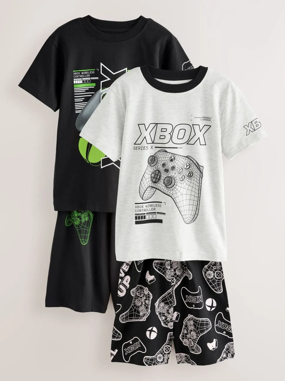 Black/Grey Xbox - License Short Pyjamas 2 Pack (5-16yrs)