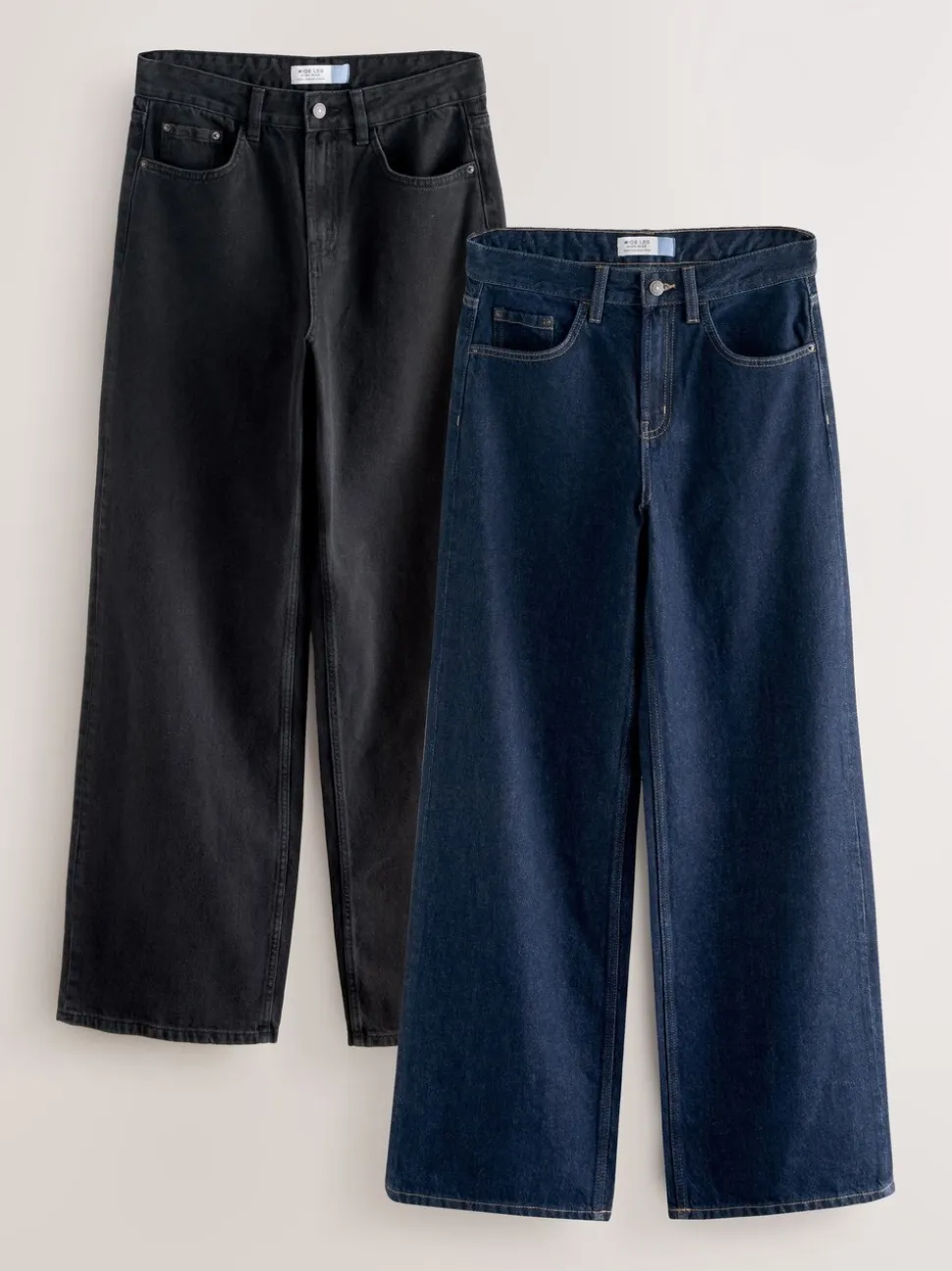 Black/Rinse Blue - Jeans met wijde pijpen 2 Set