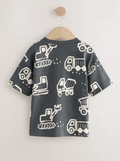 Black/White Digger - Short Sleeve All-Over Print T-Shirt (3 Month-7 Years) (3mths-7yrs)