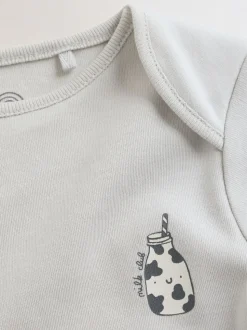Blauw - 5 Babyrompertjes met korte mouwen