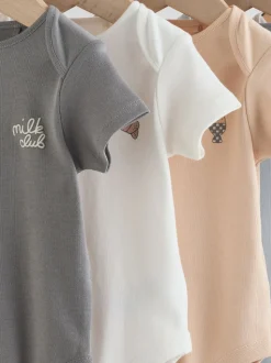 Blauw - 5 Babyrompertjes met korte mouwen