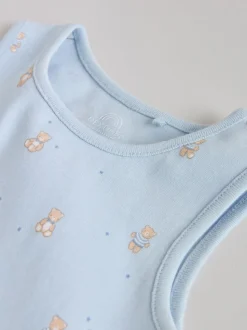 Blauw - 5 Pack Baby Bear Bodysuits