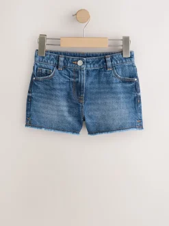 Blauw - 2 Pack Fray Shorts (3-16jr)
