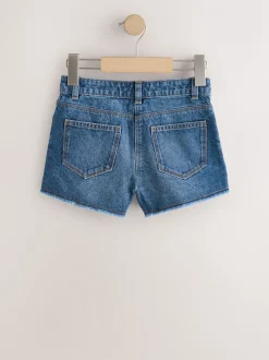 Blauw - 2 Pack Fray Shorts (3-16jr)