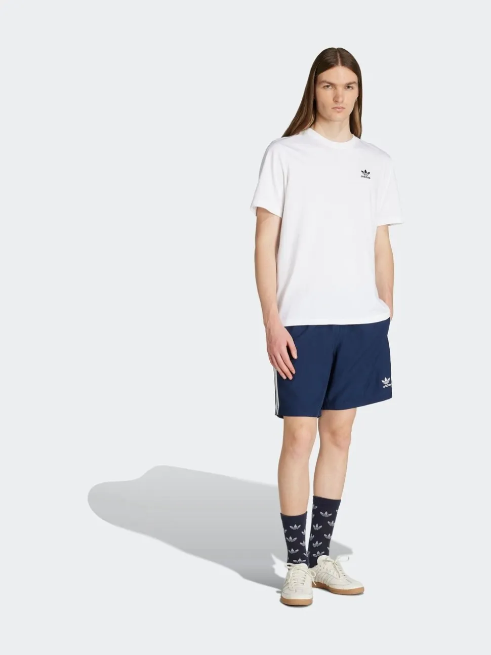 Blauw - adidas Adicolor 3-Strepen 8-Inch Zwembroek