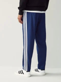 Blauw - adidas Essentials 3-Strepen Stanford joggingbroek met open zoom
