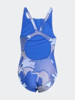 Blauw - adidas Tie Dye V-Back Kinderzwempak