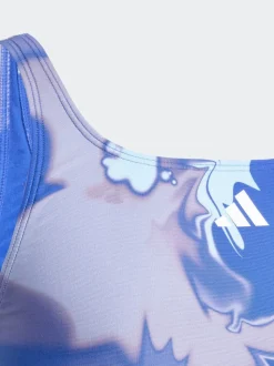 Blauw - adidas Tie Dye V-Back Kinderzwempak