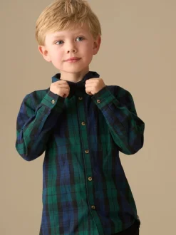 Blauw - Angel & Rocket Camden Brushed Shirt With Bow Tie