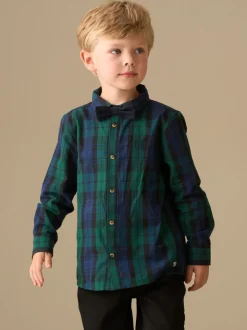 Blauw - Angel & Rocket Camden Brushed Shirt With Bow Tie